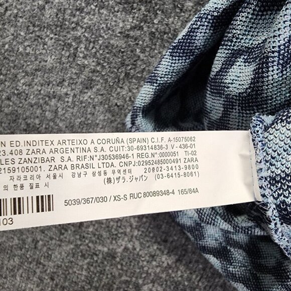 Zara Blue Knit Jacquard Y2K Midi Tank Dress Bodycon Sleeveless Blue size XS - Picture 10 of 12